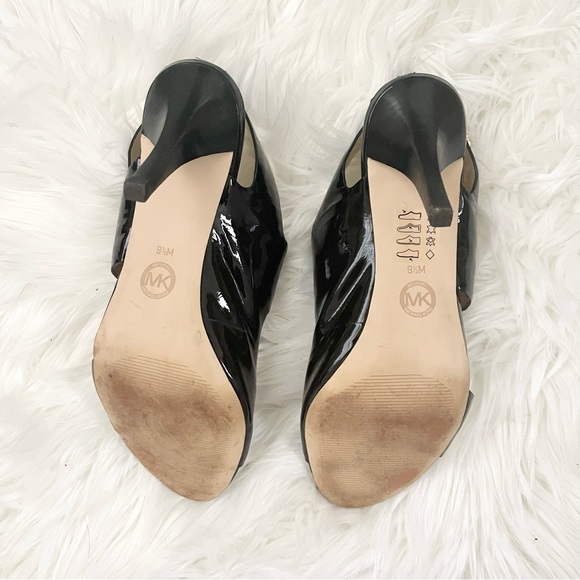 Michael Michael Kors Rochelle Open Toe Patent Leater Black  Sandals - Picture 4 of 7